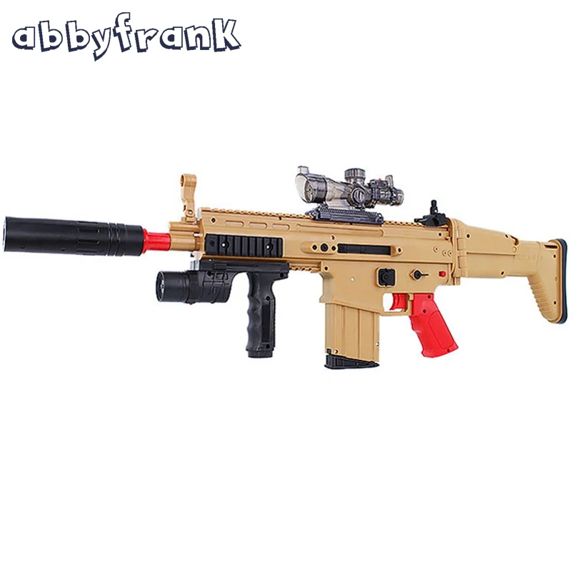 

Abbyfrank Plastic Paintball Toy Gun Scar Paintball Soft Bullet Gun Electric Rifle Assault Battlefield Snipe Weapon Hero Toys