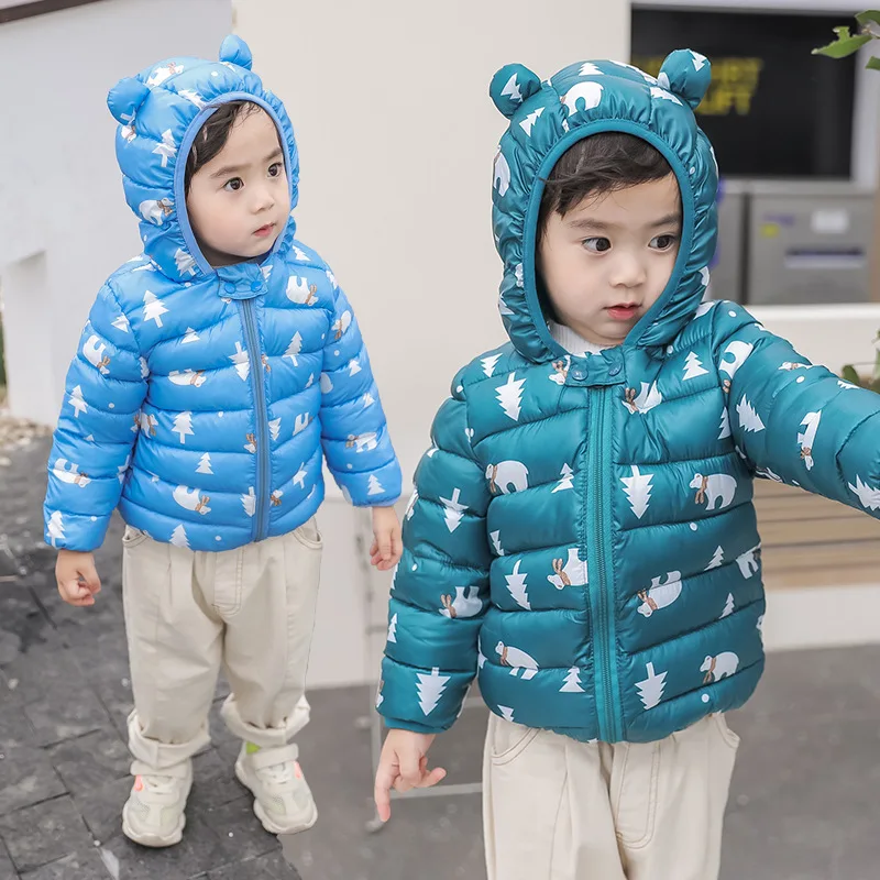 

Fashion printing Winter Coats For Kids With Hooded Puffer Jacket For Baby Boys Girls Winter Jacket For Kids Baby Coat