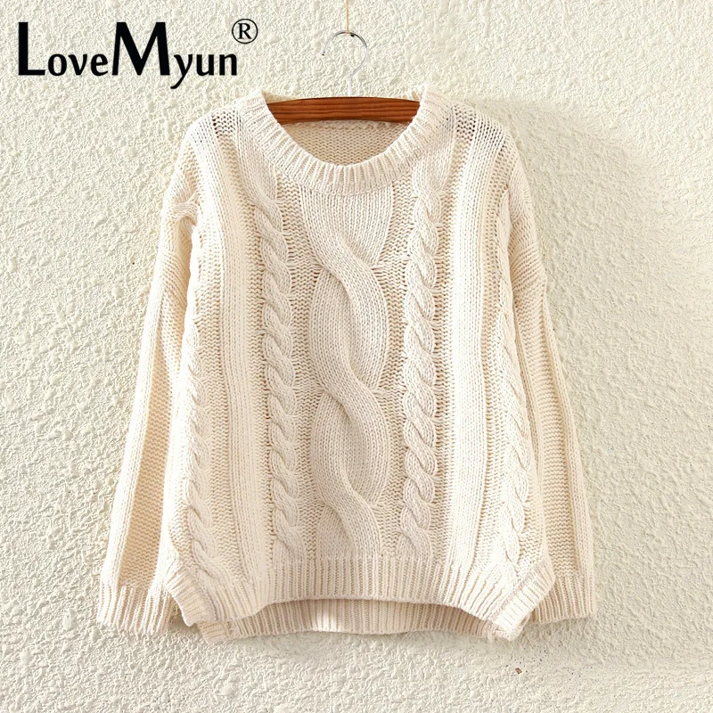

2019 Knitted Sweater Women Autumn Winter Long Sleeve O-neck Sweater Casual Knitwear Jumper Pull Femme Good Quality