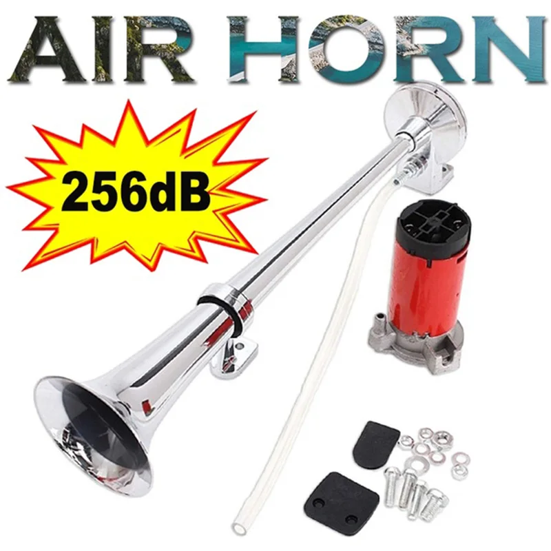 

12/24V Super Loud Air Horn Kit, Steel Single/Double Trumpet Air Horn with Compressor for Any 12/24V Vehicles /Trucks /Lorrys/ Tr
