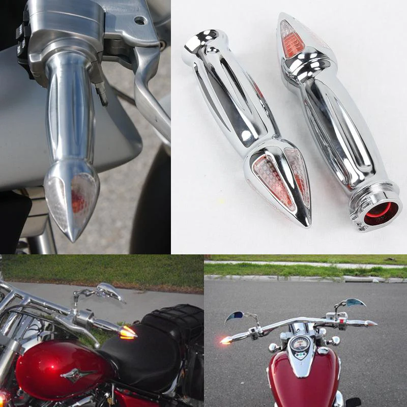 Ручки с шипами для мотоциклов указатели поворота концы 1 дюйм Harley Chopper Honda Shadow 600 750