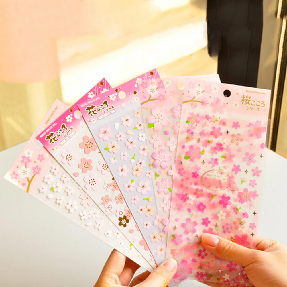 1 лист милый японский стиль Восточный Вишневый цветок дневник деко Скрапбукинг ПВХ материал маскировки Скрапбукинг стикер