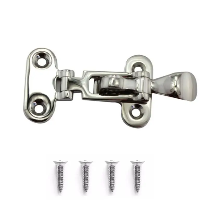 

1 Set Stainless Steel Locker Hardware Anti-Rattle Latch Hinge Silver For Boat Marine Hatch Buckle Fastener Clamp