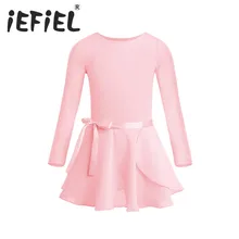 Новое поступление, детское хлопковое балетное трико с длинными рукавами для девочек, гимнастическое трико, платье-пачка для балета, танцевального класса, сценического представления