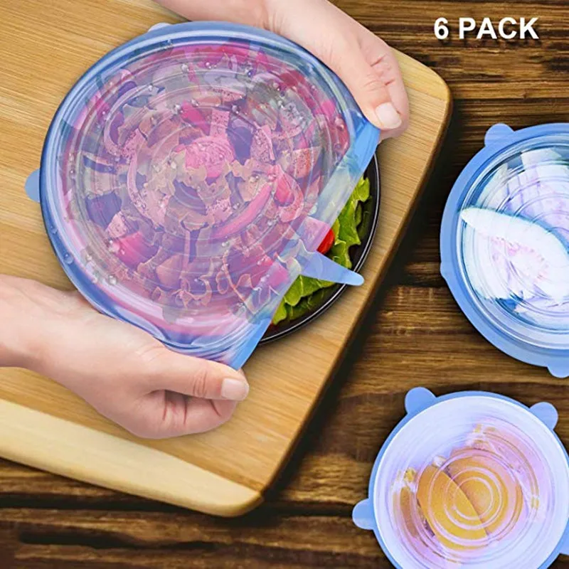 6pcs/set Food Saver Covers Reusable Vacuum Seal Bowls Cover kitchen