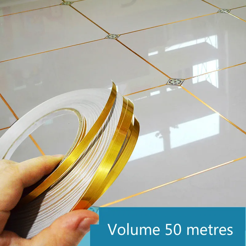 

Ceramic tile glass sticker, seam sticker, self-adhesive, waterproof, metal strip, gold, silver foil, background wall decoration