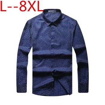 

PLUS 10XL 8XL 6XL 5XL 2018 New Mens spring Shirt Male Casual camisa masculina Printed Beach Shirts Long sleeves brand clothing
