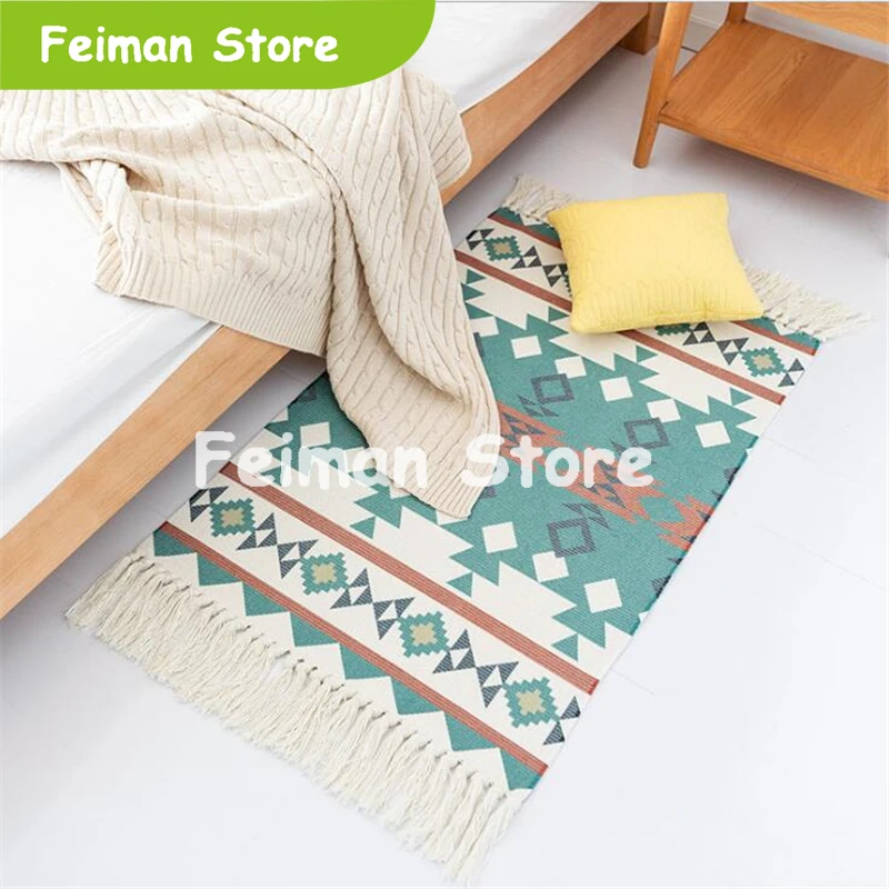Хлопковые мягкие ковры с кисточками для гостиной, спальни, детской комнаты, дома, ковер, коврик для двери, простой скандинавский стиль, декоративные коврики