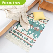 Хлопковые мягкие ковры с кисточками для гостиной, спальни, детской комнаты, дома, ковер, коврик для двери, простой скандинавский стиль, декоративные коврики