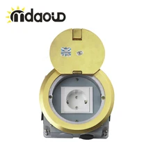 Панель из латунного сплава, стандарт Великобритании, открытая крышка, напольная розетка, электрическая розетка, модульная комбинация