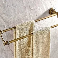 Античная латунь Полотенца стойки Аксессуары для ванной комнаты двойной Полотенца бар держатель lba425