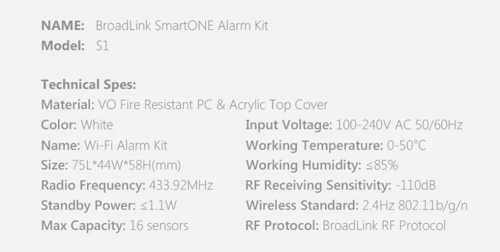 Новейший комплект для умного дома Broadlink S1, датчик SmartONE S1C, PIR датчик движения и дверной датчик, Комплект охранной сигнализации, система дистанционного управления