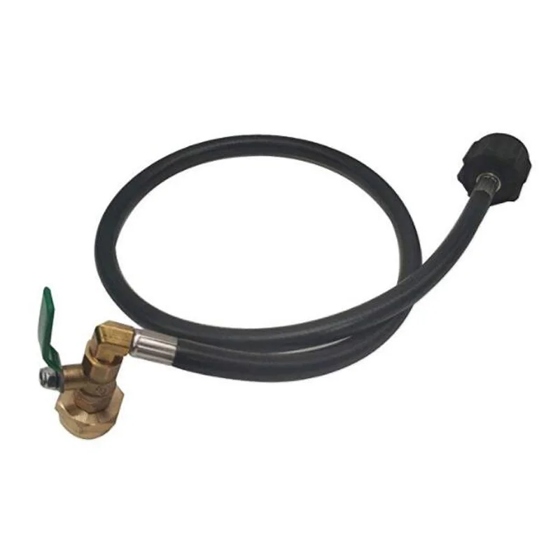 

High Pressure Camping Grill QCC1 Type Propane Refill Hose 35.5 Long with 1LB Tank Bottle Adapter Connection with ON-Off Control