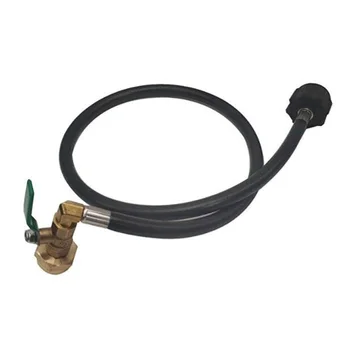 

High Pressure Camping Grill QCC1 Type Propane Refill Hose 35.5” Long with 1LB Tank Bottle Adapter Connection with ON-Off Control