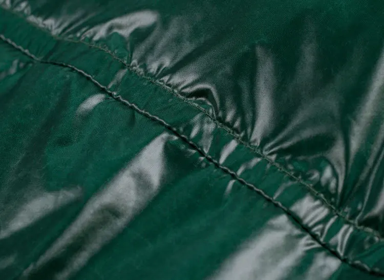 Зеленая зимняя куртка с капюшоном из натурального меха енота, Женская приталенная парка с длинным рукавом на белом утином пуху, женская верхняя одежда на молнии с карманами, H59