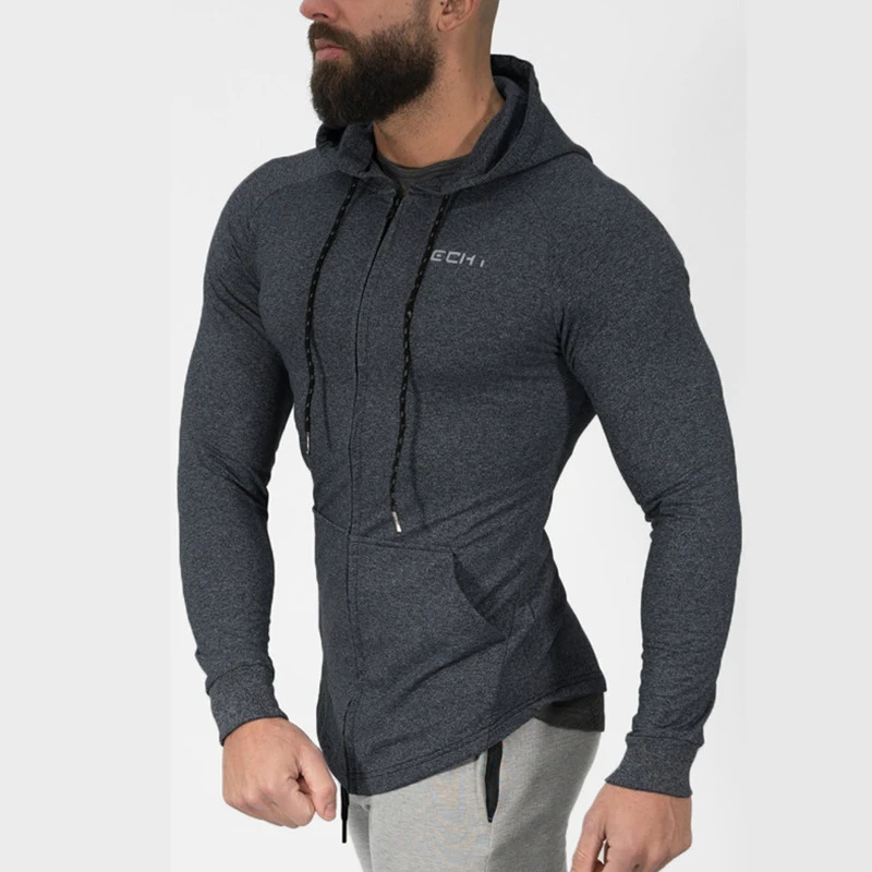 men gyms Fitnes Hoodies Casual Jacket-2