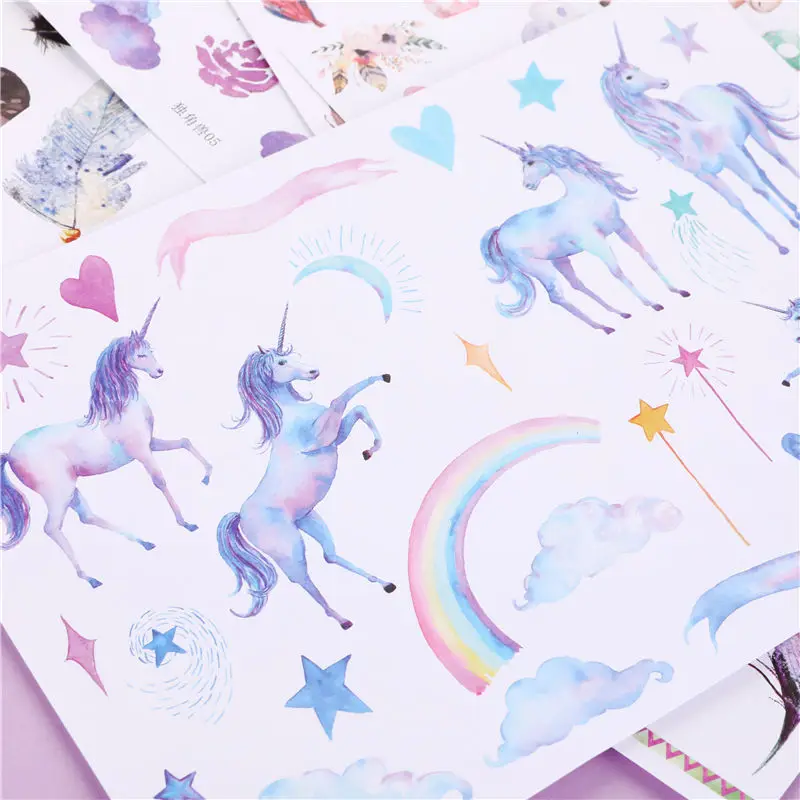 

Cartoon Animal Feather Stickers Cute Colorful Paper Dreamcatcher Kawaii Diary Scrapbooking Albums sticky DIY Decoration 06471