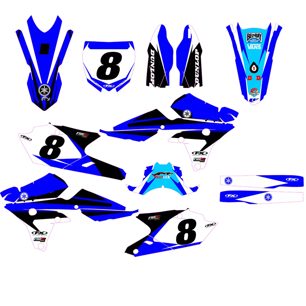 

Easy install A set Sticker Kit Customized Number Graphics & Backgrounds Full Stickers decals For Yamaha YZ250F YZF250 2014-2016