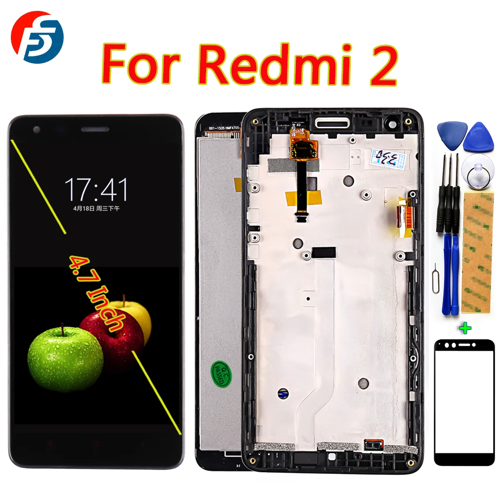 

Fansu IPS Lcd Display For Xiaomi Redmi 2 Touch Screen 4.7 inch Digitizer Assembly 1280*720 Frame With Free Tools And Glass film