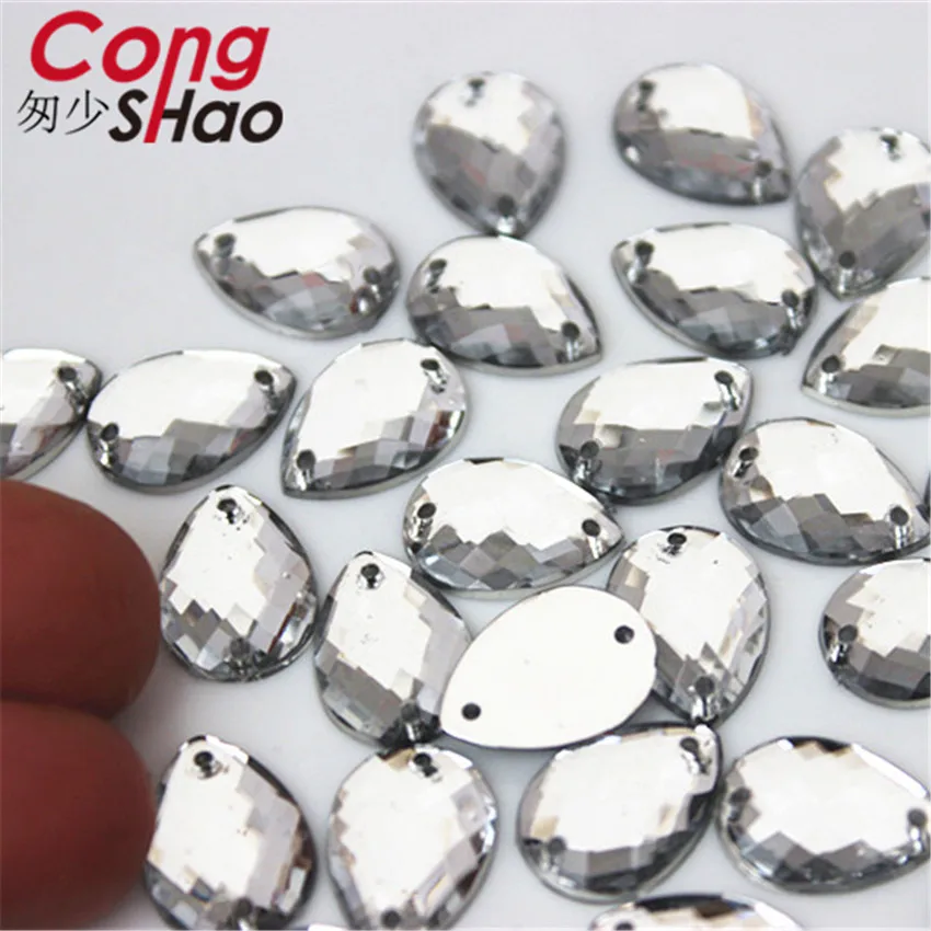 Цветные акриловые стразы Cong Shao ZZ601 с плоской задней стороной 50 шт. 10*14 мм Отделка