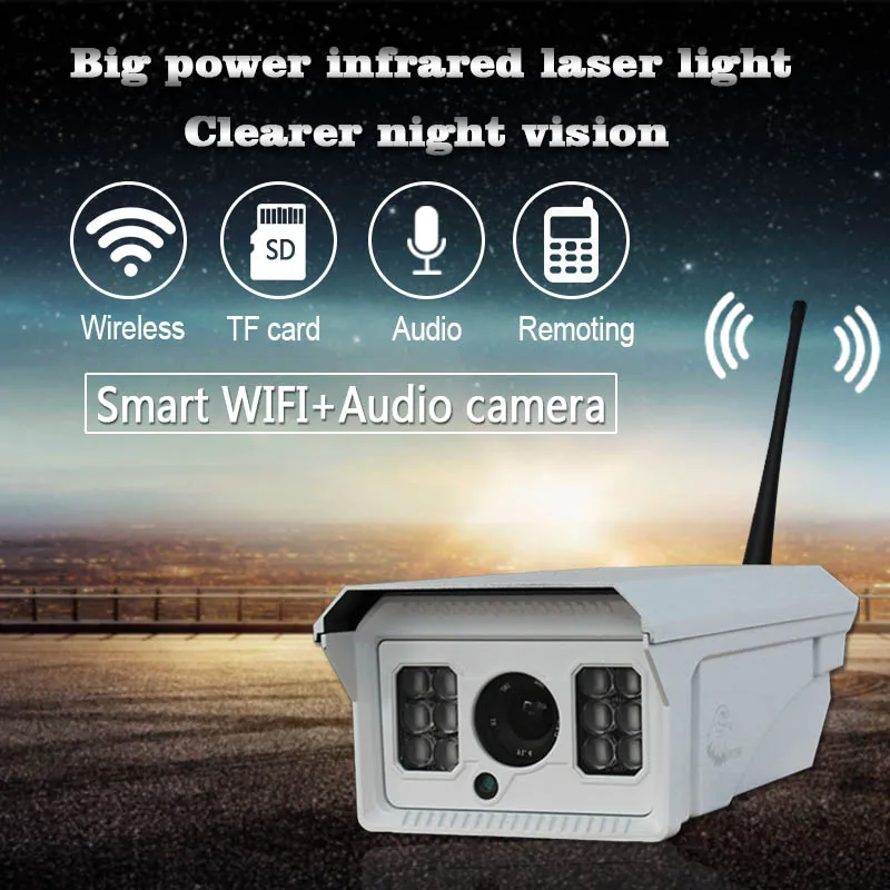 High Definition 960P Cameras Infrared Laser Bolt with Audio Wifi