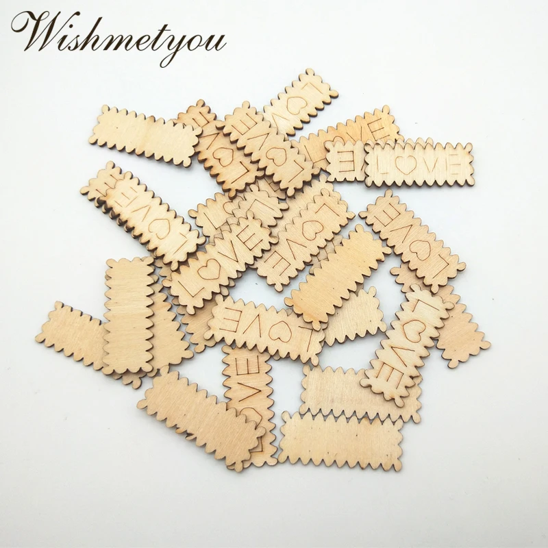

WISHMETYOU 30pcs Nature Wood Slices Creative Love For Diy Wedding Crafts Handmade Scrapbooking Decoration Home Accessories Finds