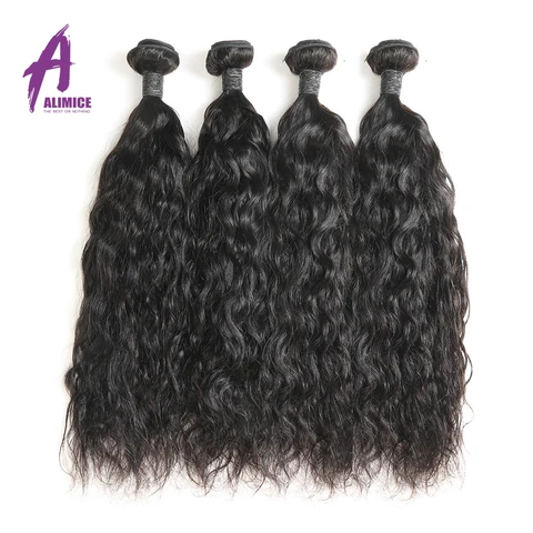 Molhado e Ondulado do Cabelo Remy do Cabelo Alimice Cabelo Feixes Brasileira Humano Bundles Negócio 100% Weave 8- 30 Polegada Pode Ser Tingido 4