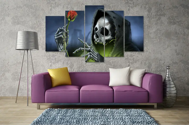 abstract skull rose red flower black hat ark love mist-1