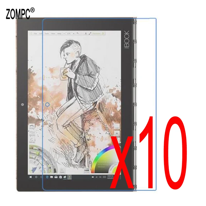 

10x Clear Films + 10x Clean Cloth , LCD Screen Protector Protective Film Guards For Lenovo Yoga Book 10 YB1-X90F X91F X91L 10.1