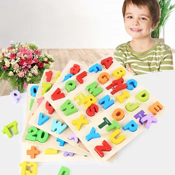 

Wooden Puzzle Toy Colorful English Alphabet/Number Children Jigsaw Kids Learning Educational Toys M09