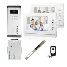 ENVÍO LIBRE 7 “Sistema de Videoportero De Intercomunicación 2 Monitor 1 Cámara Del Timbre + Huelga Lock Blanco