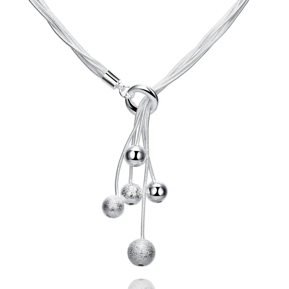 

Silver plated Necklace beads Pendant Chain Charm Multilayer Choker Fashion Jewelry, silver plated women necklace