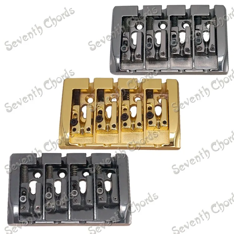 

4 String Saddle Bridge for 4 String Electric Bass Replacement parts / BA-1010 Black - Gun color - Gold for choose