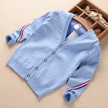 AD хлопковый свитер кардиганы Утепленная зимняя трикотажная одежда для детей пальто с отложным воротником Детские куртки