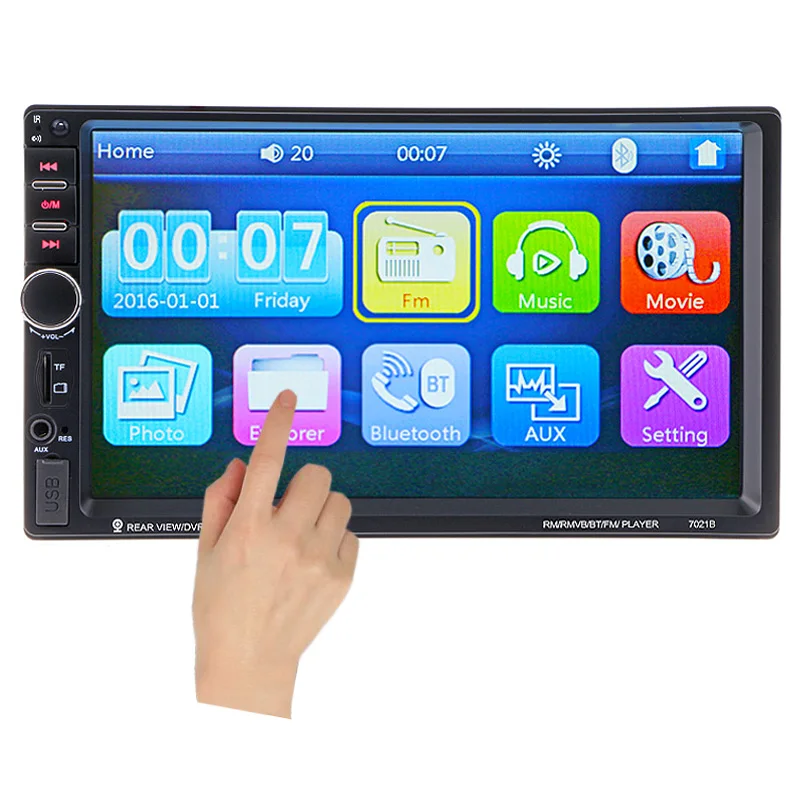 7/" 2 Din HD 1080P Touch Screen Car FM//MP5 Player Bluetooth Stereo Radio In-Dash