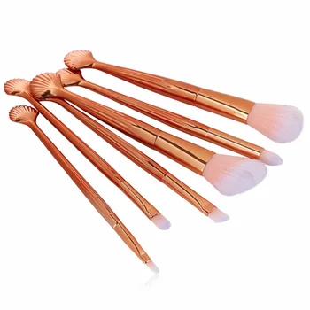 

Pro 6 PCS Shell Makeup Brushes Sets Professional Nose Blush Eye Shadow Concealer Kits Plastic Make up Power Brush Beauty Tools