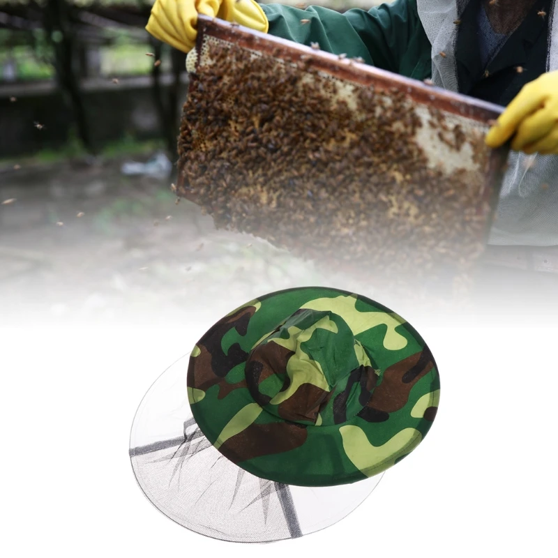 Пчеловодство шляпа пчеловодство камуфляж чистая голова Лицо протектор кепки насекомых Открытый Кемпинг May06
