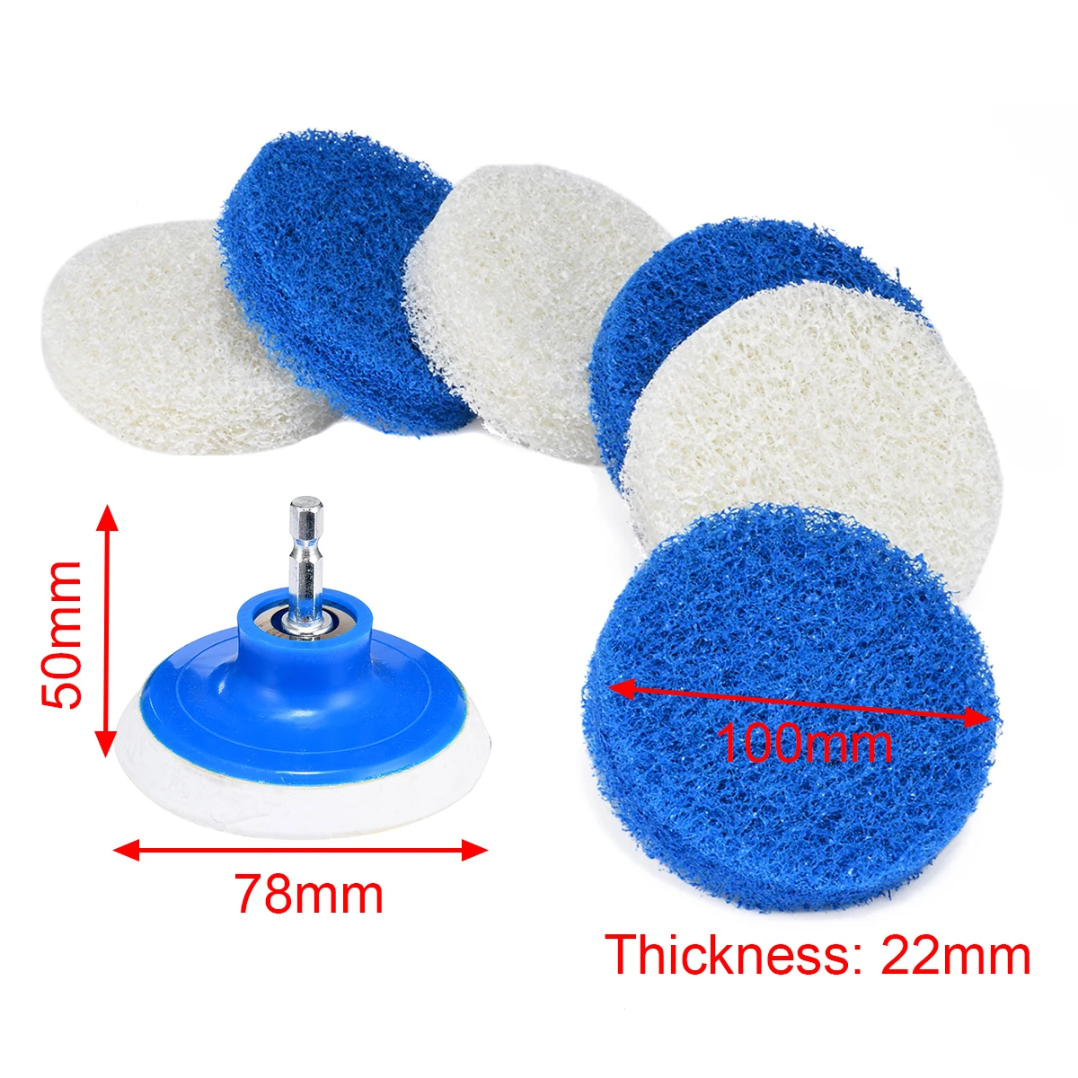 

7pcs Bathroom Home Cleaning Drill Accessory Kit Nylon Scrub Pads Brush For Windows Hard Water Stains Cleaning Mayitr