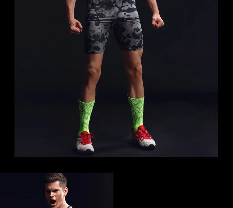 Мужские камуфляжные спортивные шорты для баскетбола и бега, эластичные компрессионные быстросохнущие спортивные шорты(Без майки