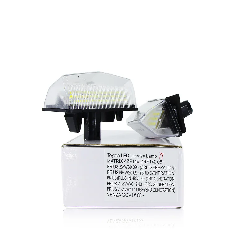 Светодиодный фонарь для номерного знака автомобиля для Toyota PRIUS NHW20 2009~(3-е поколение); VENZA GGV1#2008~ автомобильные лампочки белого цвета@ 12 В