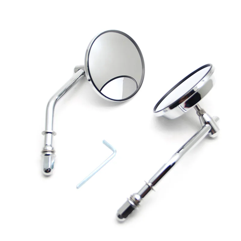 

Silver Motorcycle Parts Short Stem 3 inch Round Rearview Mirror Hight Quality For Harley Dyna Bobber Chopper high 8MM Antirust
