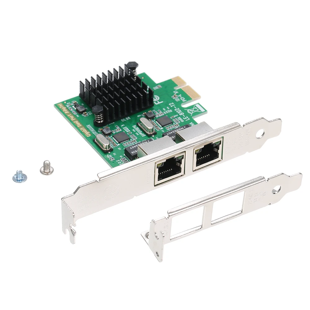 Сетевой серверный адаптер с 2 портами Gigabit 1000M PCI E Ethernet Поддержка EX1/X4/X8/X16|Платы