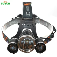 Waterproof Headlamp CREE XML T6 6000 Lumens 4 Mode LED Headlight Led Rechargeable Hunting Spotlight Lamp Head Light 18650 7028