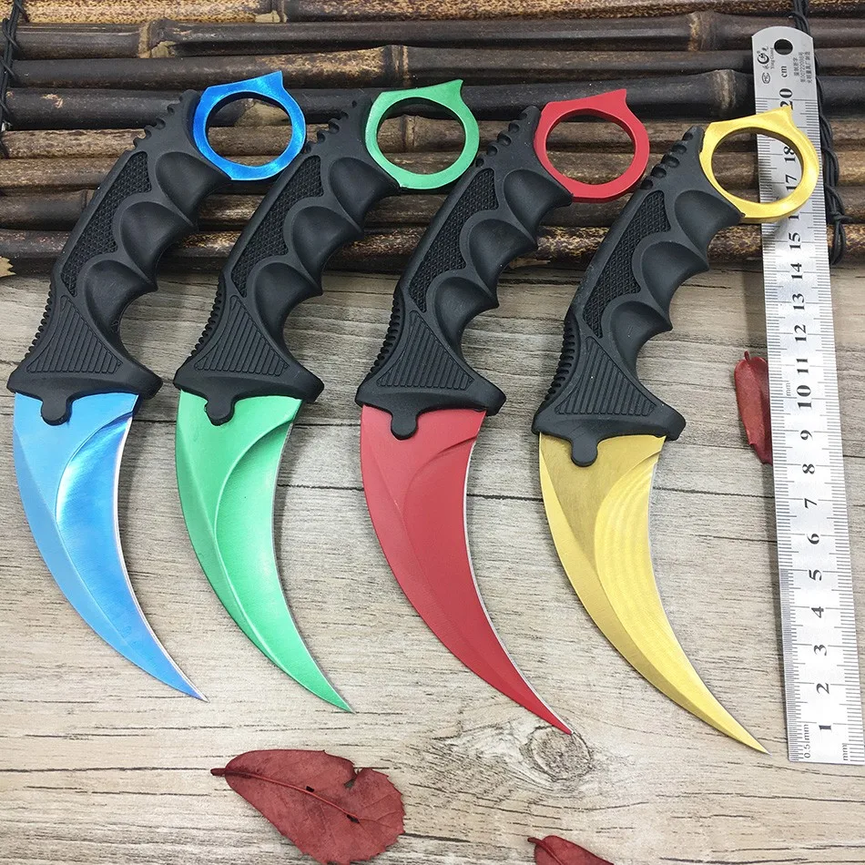 CS GO karambit настоящий нож счетчик удар Коллекционная Karambit кемпинг охотничий нож с фиксированным клинком тактический нож для выживания