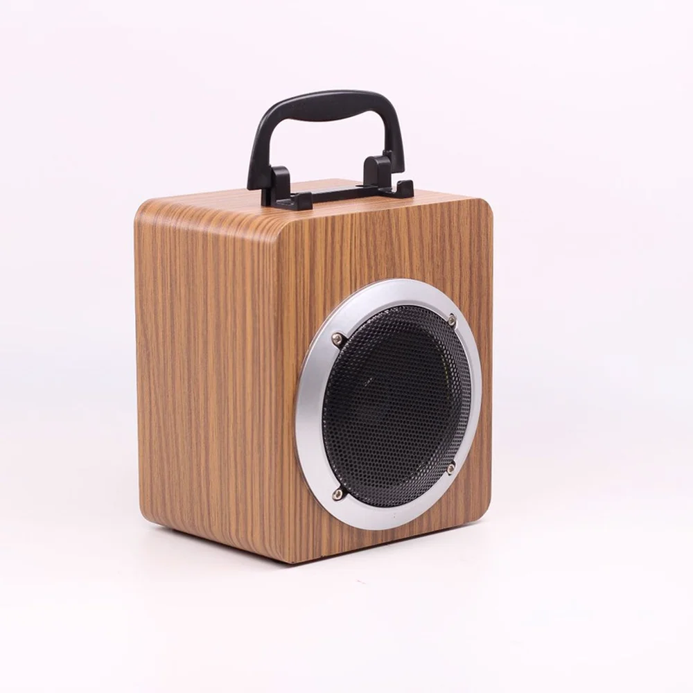 

Wooden Portable 15W Fashion Portable Wooden Wireless Bluetooth Retro Speaker 3D Dual Loudspeaker Surround Mini USB Charging