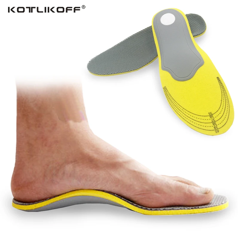 KOTLIKOFF Foam TPR Arch Support Breathable Shock Absorption Cushion Sport Orthopedic Insoles for Shoes Woman Men