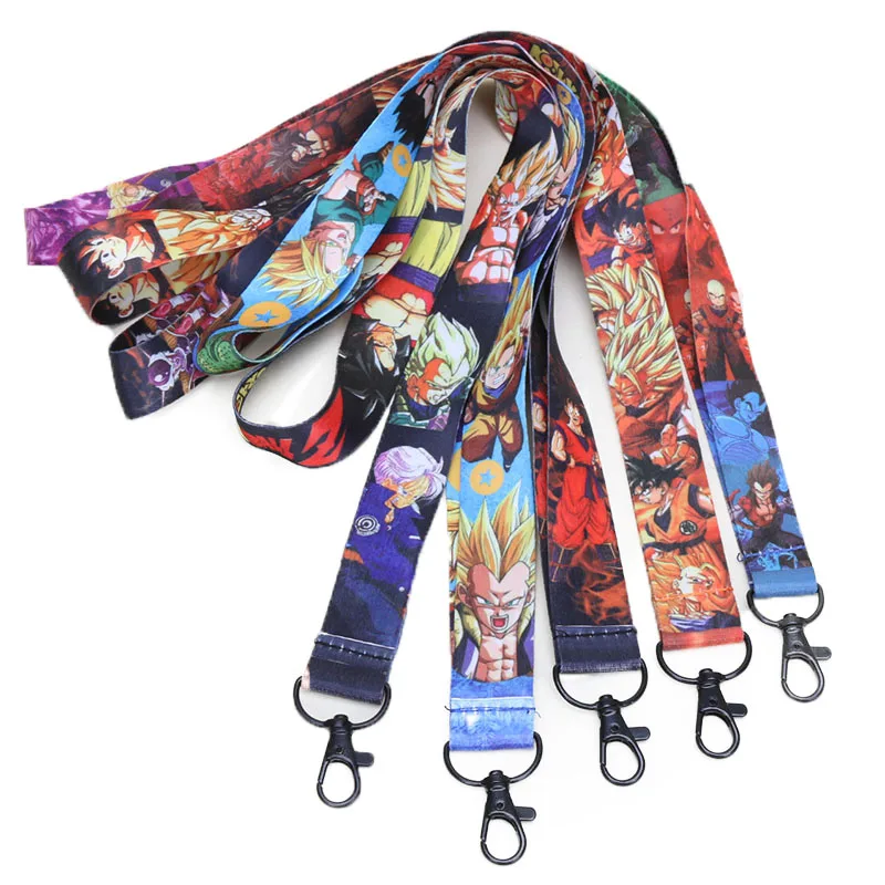 

Pack of 6 Super Dragon Ball Z Lanyard Phone Lanyards for Men Women Super Saiyan Son Goku Phone ID Holder Neck Straps Keychain