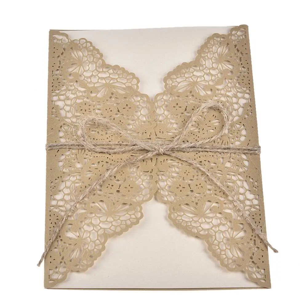  10PCS Wedding Invitations European Style Elegant Delicate Carved Lace Wedding Decoration Party Invi - 33022832623