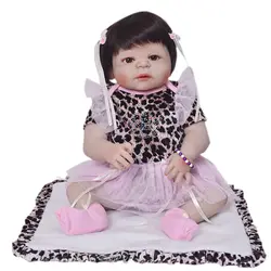 55 см всего тела силикона Reborn Baby Doll игрушка принцессы для новорожденных девочек младенцев кукла прекрасный подарок на день рождения играть