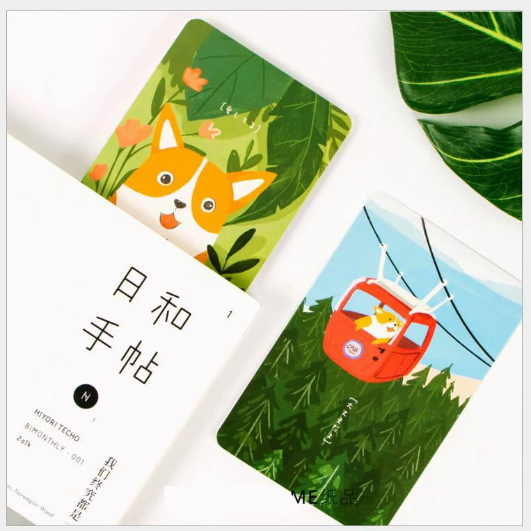 30 sheets Lot Cute Cartoon Corgi Postcard Greeting Wish Card Christmas and New Year Fashion gifts 14X 9cm (3)